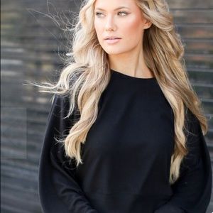 NEW! Black Brushed Knit Pullover with rounded neck